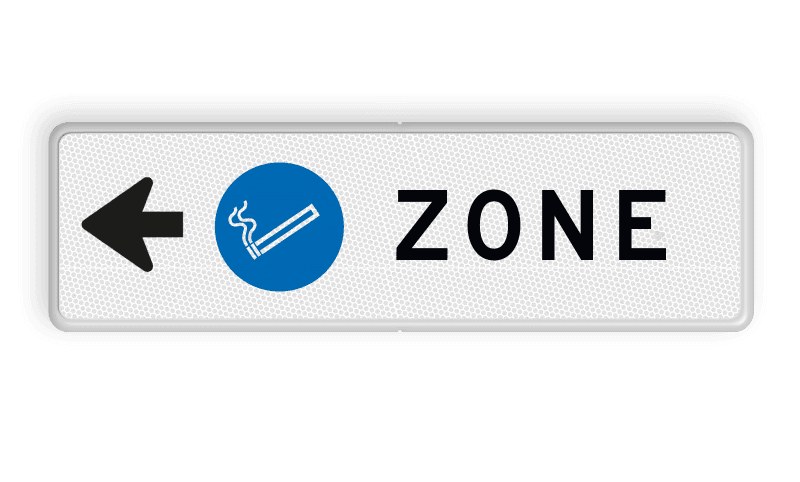 Routebord pijl - ROOKZONE + eigen tekst