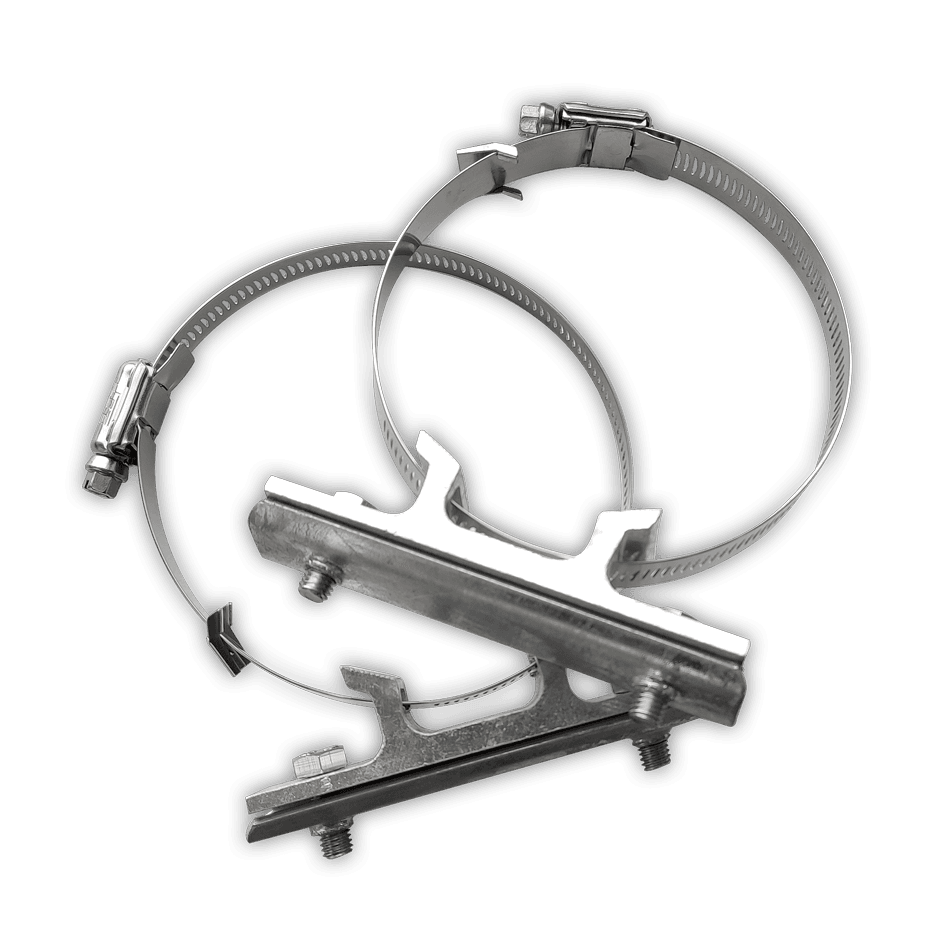 Bordbeugelset paal variabel - RVS klemband (set 2 stuks)