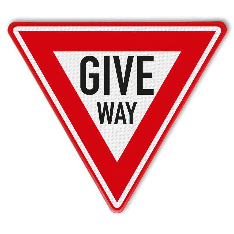 Driehoekig waarschuwingsbord GIVE WAY