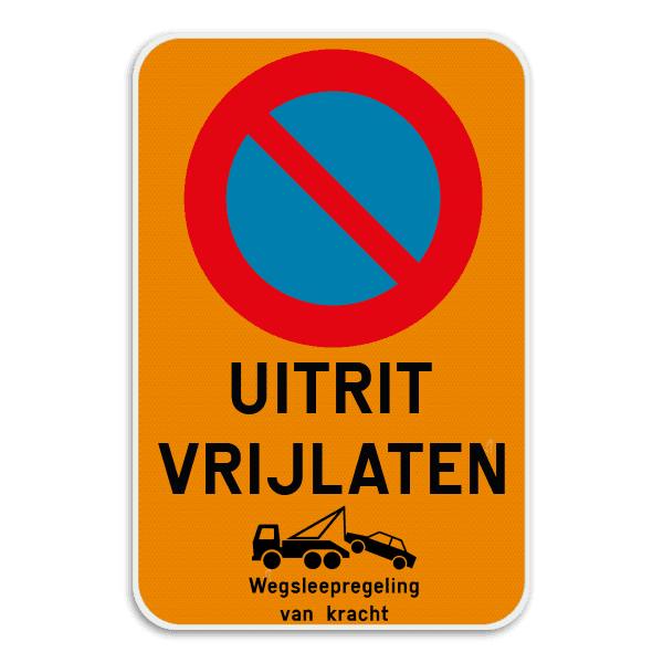 Parkeerverbod E1 Uitrit vrijlaten + wegsleepregeling