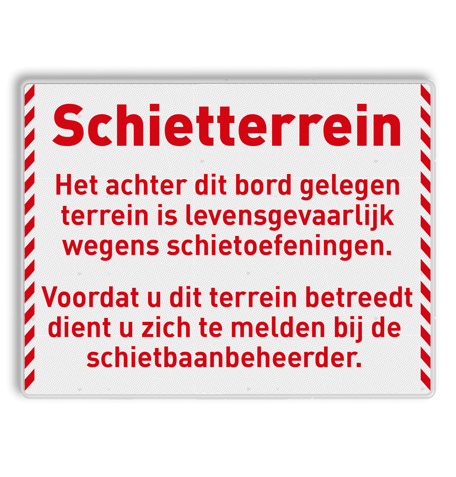 Toegangsbord voor Schietterrein Defensie