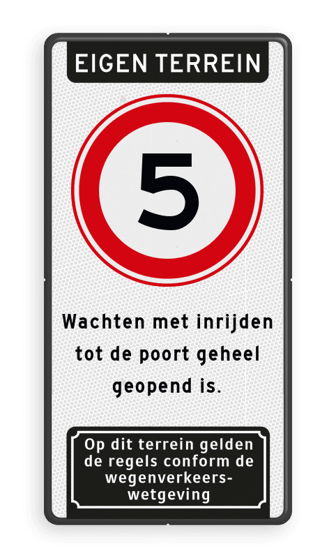 Toegangsbord voor terrein met regelgeving