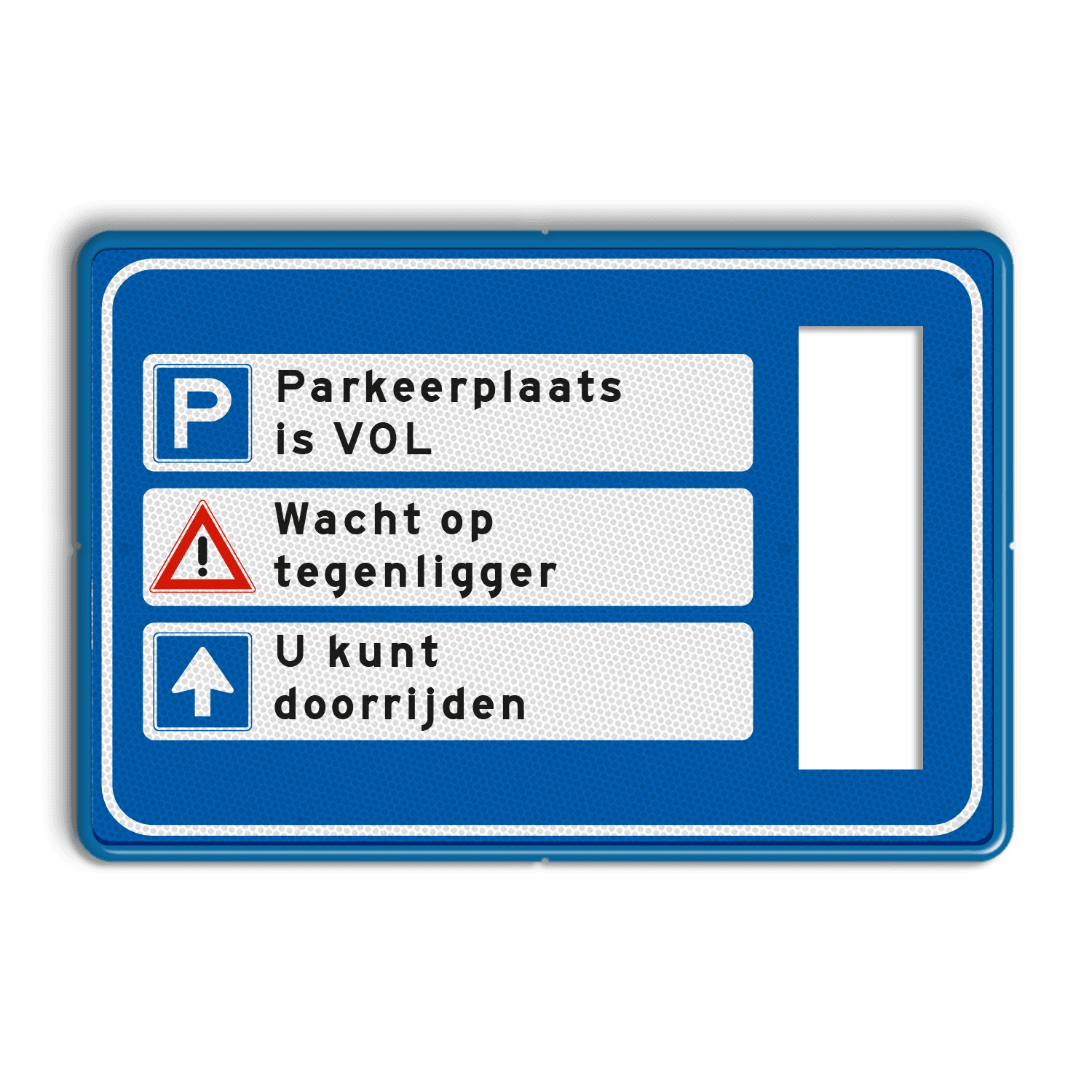 Informatiebord 900x600 met uitsparing voor verkeerslicht rond 100mm