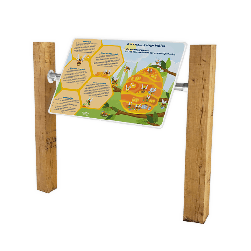 Montageframe met houten staanders - voor informatiebord natuurgebied