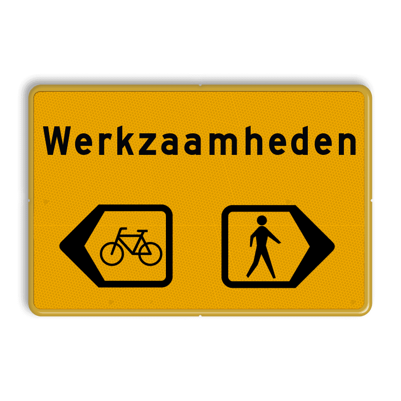 Omleidingsbord - Werkzaamheden fietsers/voetgangers