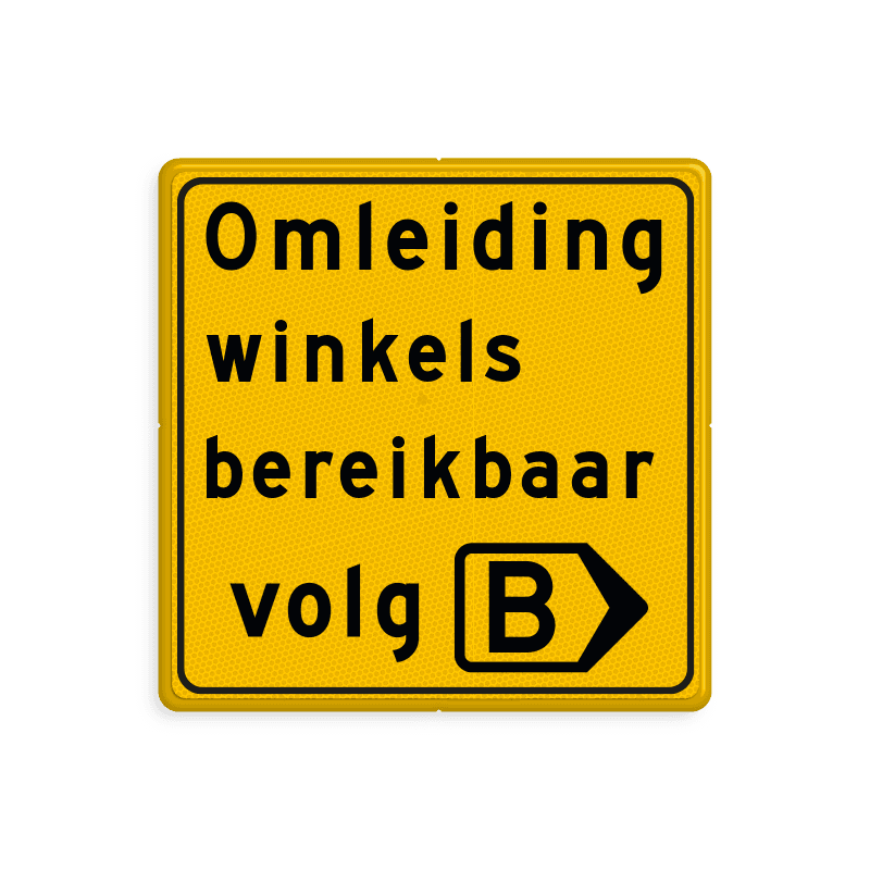 Omleidingsbord - Eigen tekst - volg route
