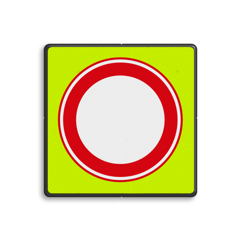 Verkeersbord RVV C01f - Gesloten voor Alle verkeer - fluor achtergrond