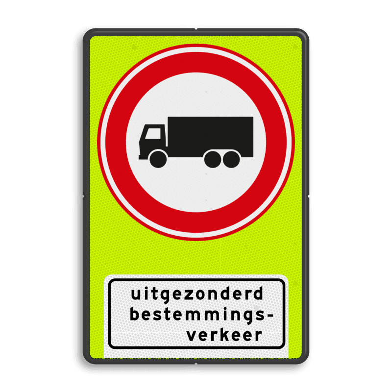 Verkeersbord RVV C07fOB108 - Gesloten voor vrachtverkeer met uitzondering
