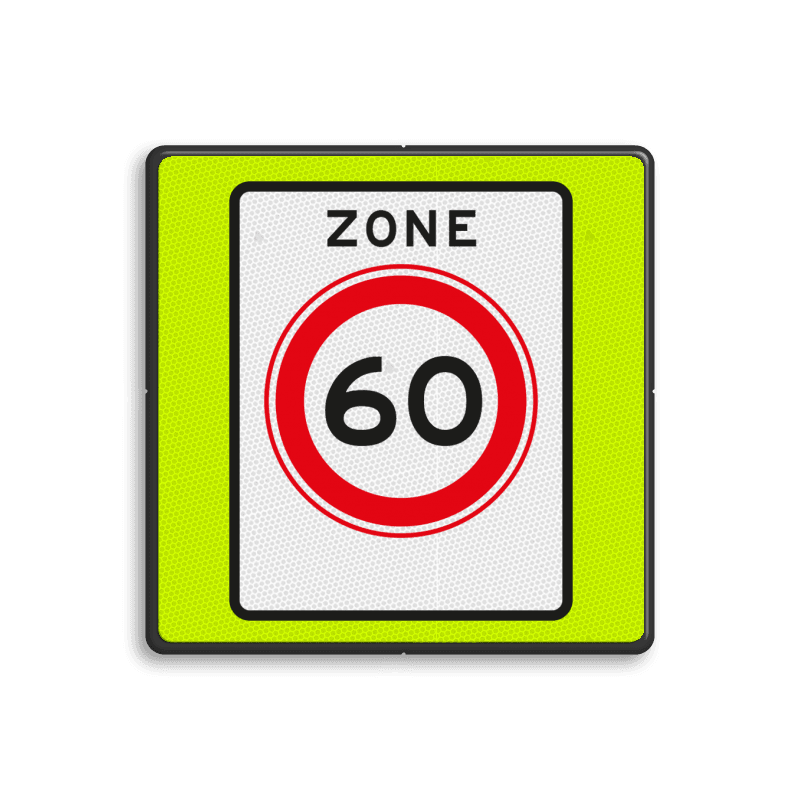 Verkeersbord RVV A01060zbf - Maximum snelheid 60 km/h