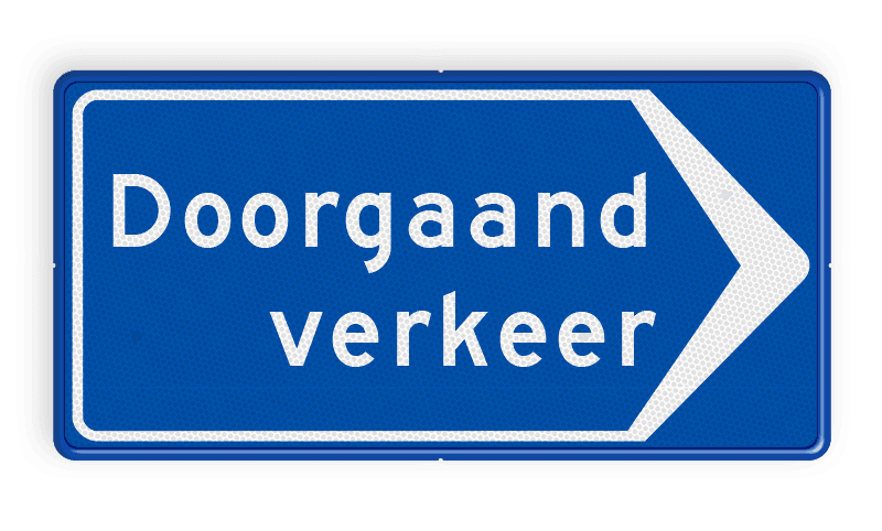 Verkeersbord RVV BB100r - doorgaand verkeer rechts - reflecterend
