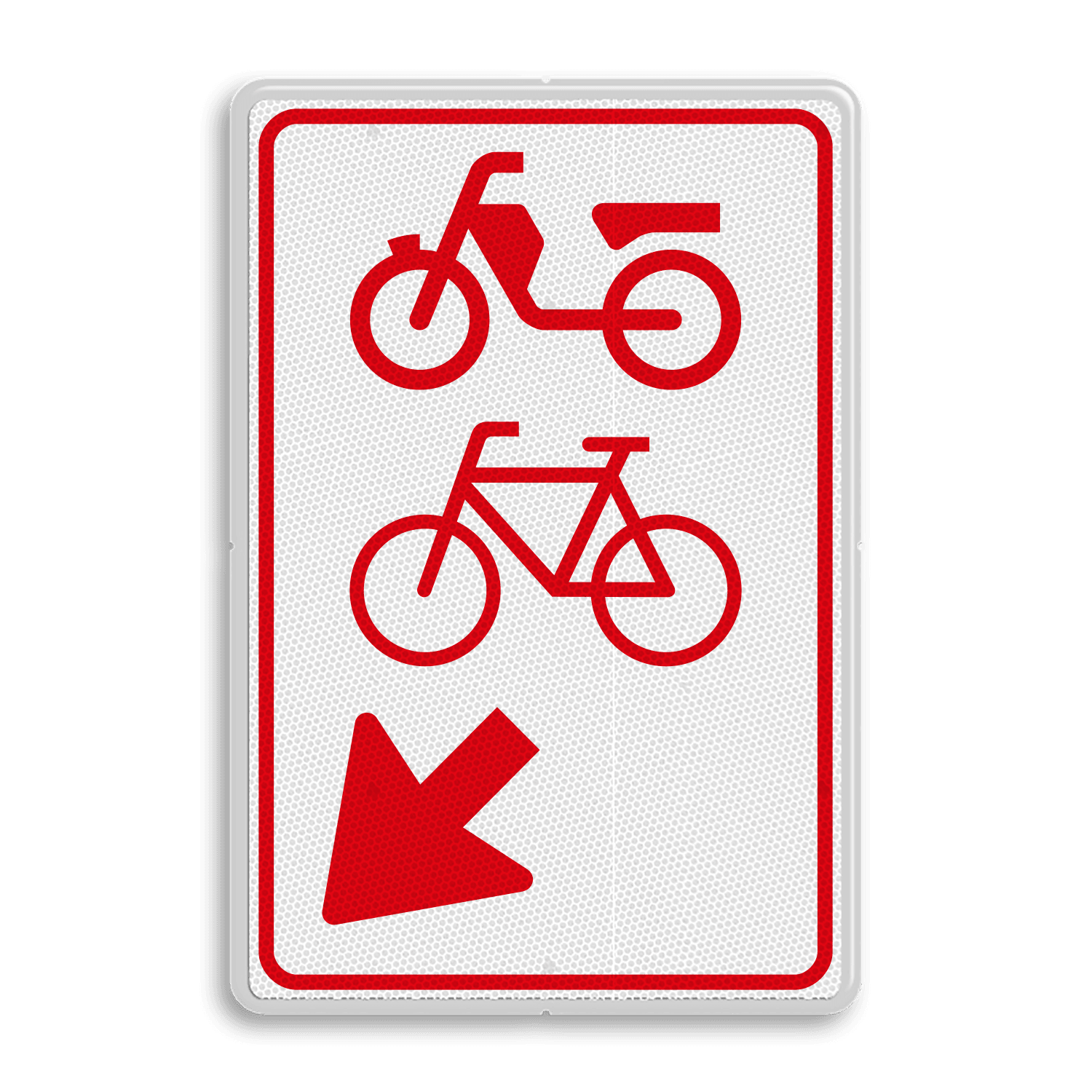 Verkeersbord RVV D108 - (brom-)fietsers van rijbaan wissen