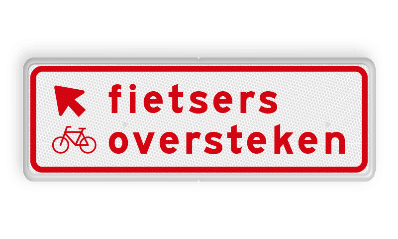 Verkeersbord RVV BW07lb 600x200mm - Fietsers oversteken