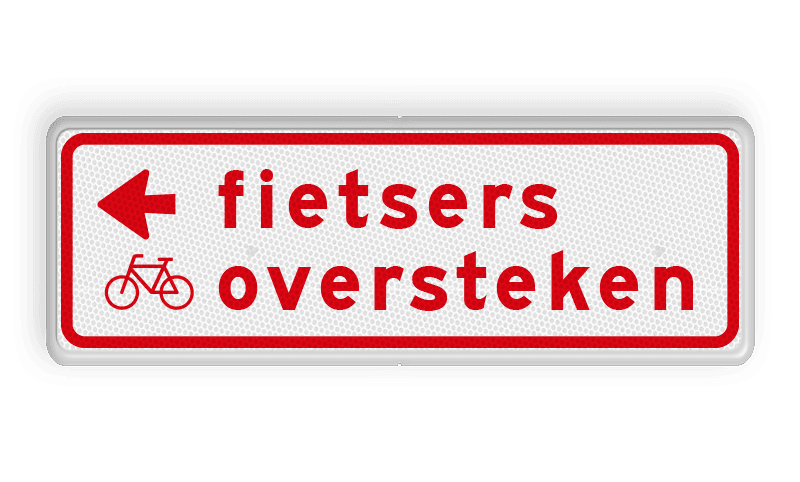 Verkeersbord RVV BW07l 600x200mm - Fietsers oversteken
