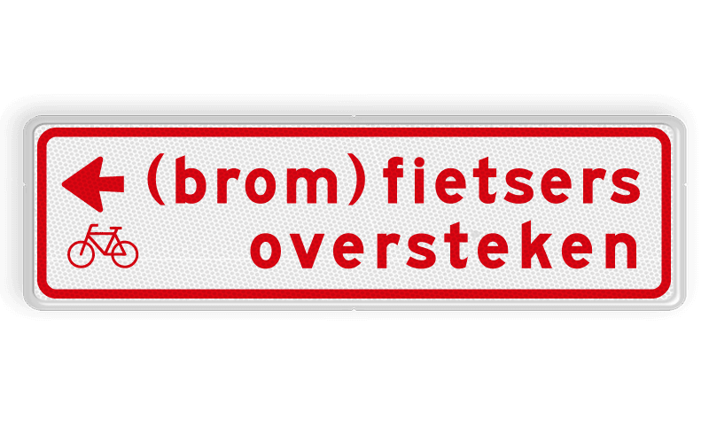 Verkeersbord RVV BW08l 700x200mm - (brom)fietsers oversteken