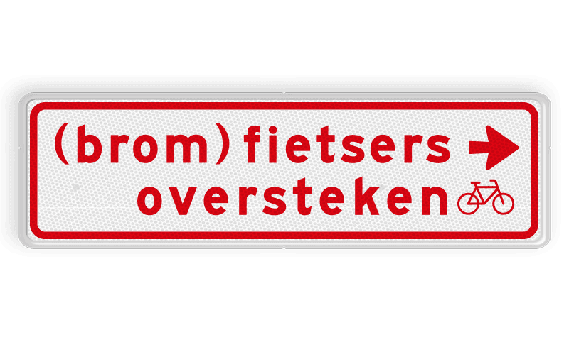 Verkeersbord RVV BW08r 700x200mm - (brom)fietsers oversteken