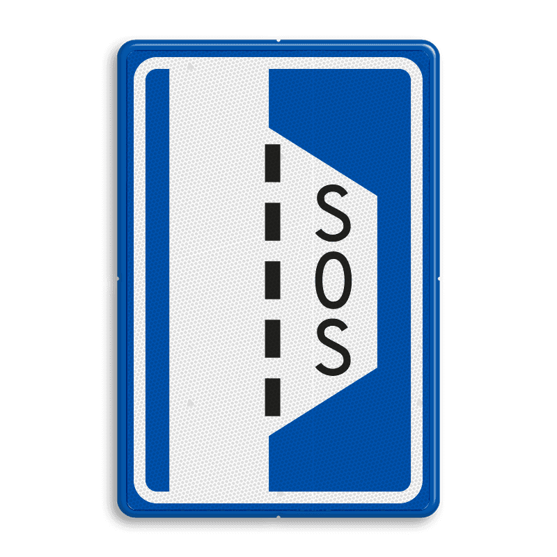 Verkeersbord RVV L15 - Vluchthaven met noodtelefoon en brandblusser