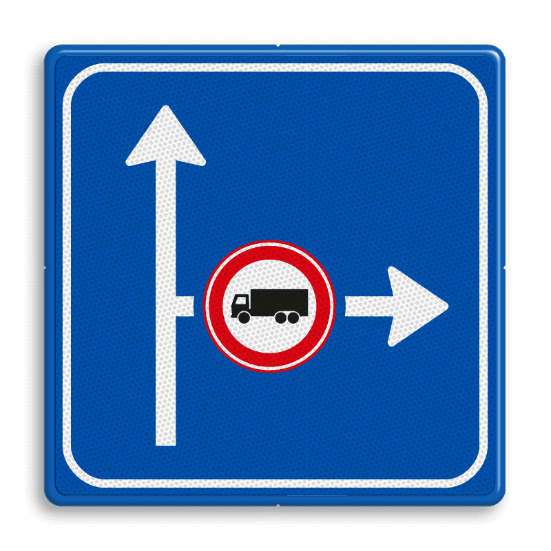 Verkeersbord RVV L10-02r-C07 - rechts verboden voor vrachtverkeer