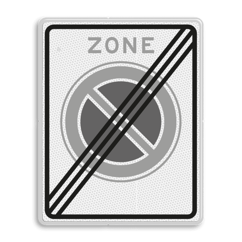 Verkeersbord RVV E01ze - einde parkeerzone - Einde parkeerzone