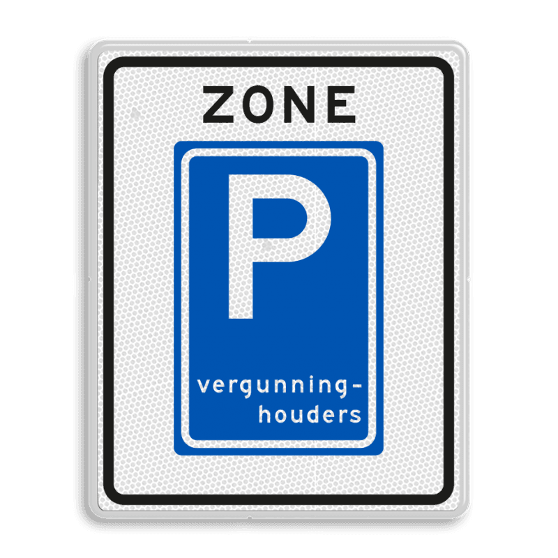 Verkeersbord RVV E09zb  - Parkeerzone vergunninghouders