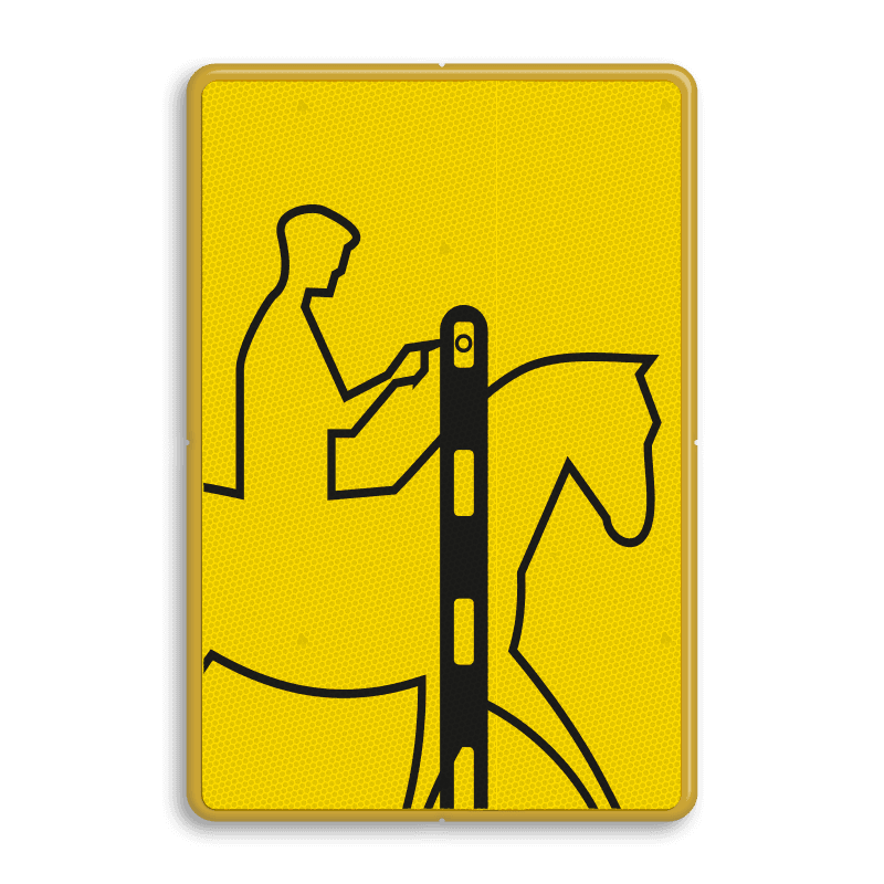 Verkeersbord RVV VR01b geel/zwart - 200x300mm - Ruiters