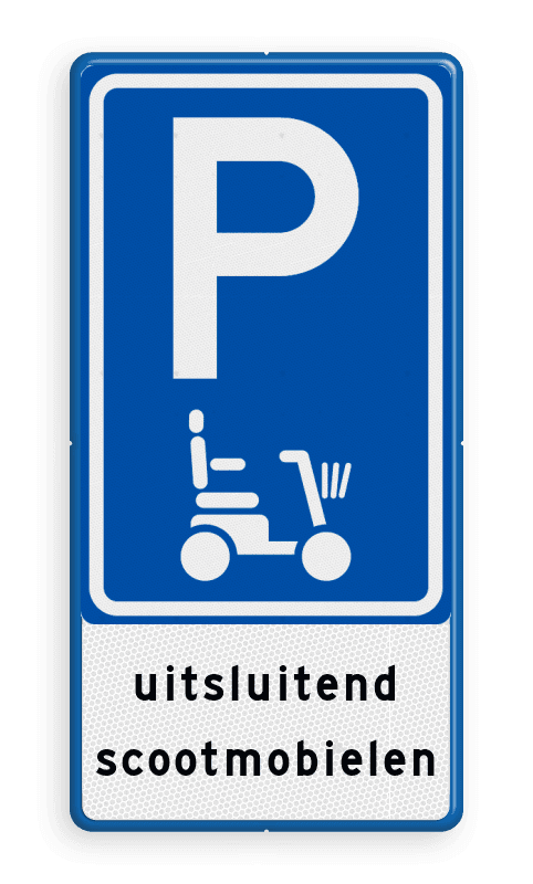 Verkeersbord E08f - parkeerplaats scootmobiel