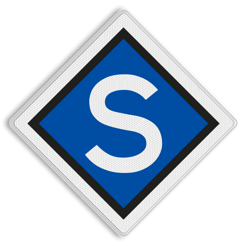 Stopbord E-tractie - RS 301a - 500x500 Reflecterend
