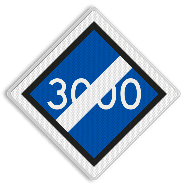Bord einde bovenleidingspanning - RS 320a - 500x500 - Reflecterend