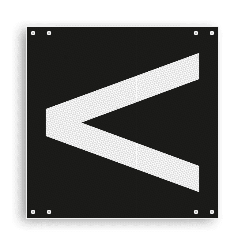 Wisselsein linksleidend - RS 253a - 300x300mm - Reflecterend