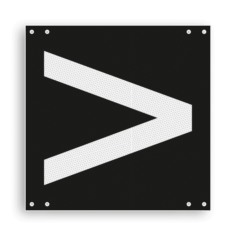 Wisselsein rechtsleidend - RS 253b - 300x300mm - Reflecterend