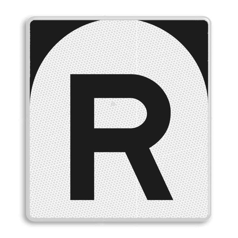 ‘R’-bord - RS 302 - 650x720mm - Reflecterend