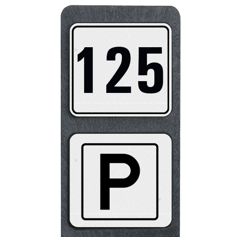 Poteau de numéro de maison avec panneau - Moderne - Parking
