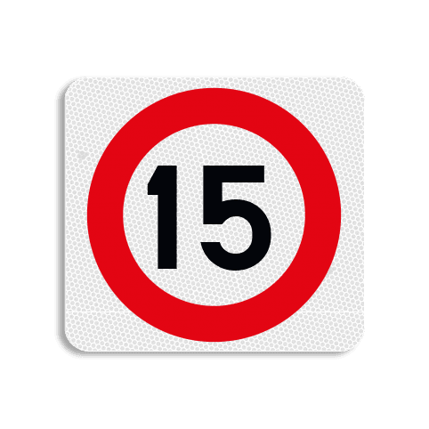 Terreinbordje maximum snelheid 15km 119x109mm