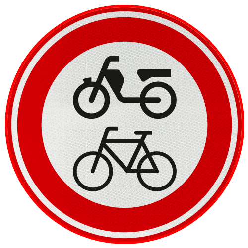 Verkeersbord RVV C15 - Gesloten voor fietsers, bromfietsers