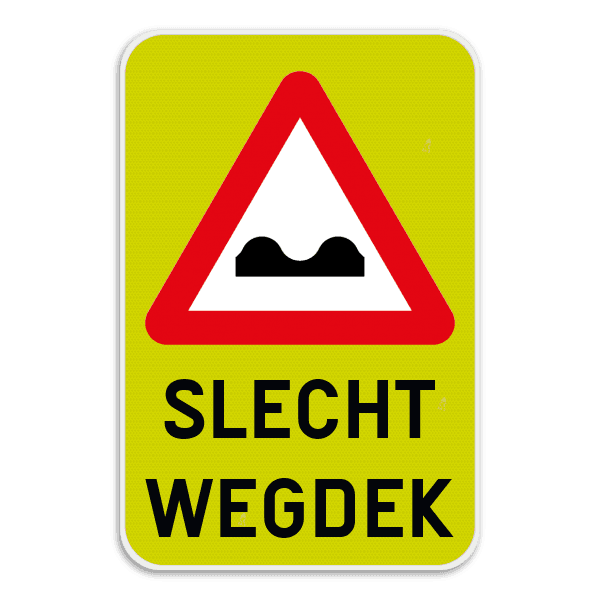 Informatiebord - A13 + slecht wegdek
