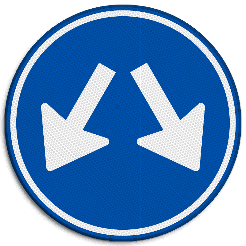 Verkeersbord RVV D03 - Gebod te passeren aan 2 zijden