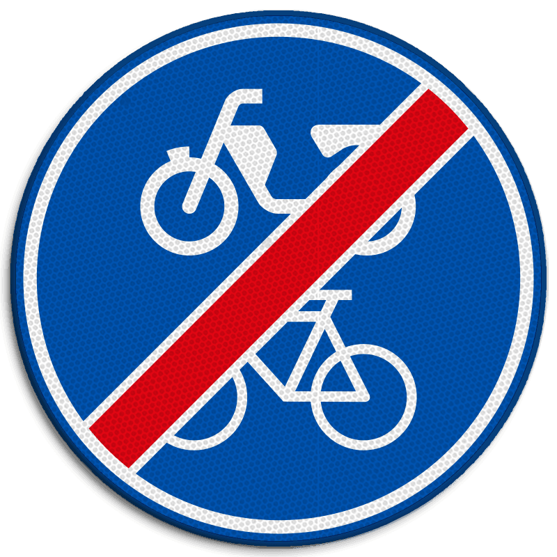Verkeersbord RVV G12b - Einde verplicht fiets / bromfietspad