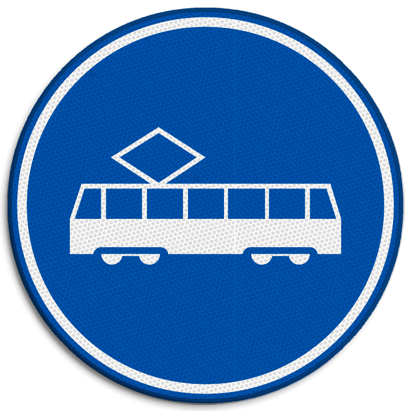 Verkeersbord RVV F15 - Rijbaan of -strook tram