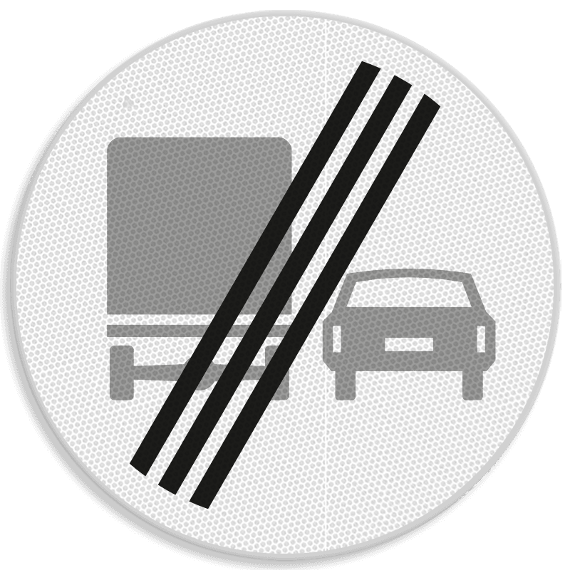 Verkeersbord RVV F04 - Einde inhaalverbod vrachtverkeer