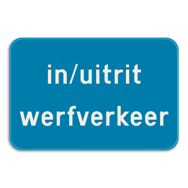 Tekstbord landscape 3:2 - blauw/witte tekst