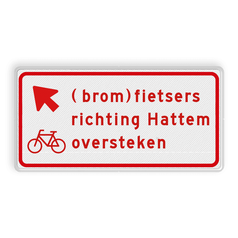 Verkeersbord RVV BW09lb - (brom)fietsers richting plaats oversteken