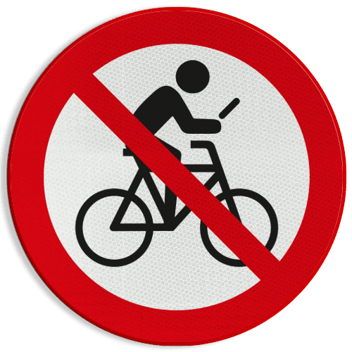 Verkeersbord - Niet appen op de fiets