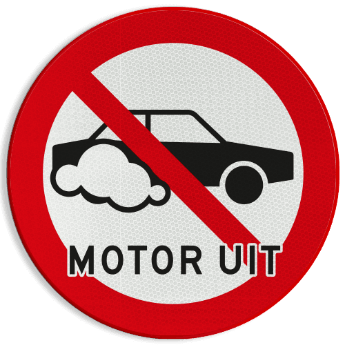Verkeersbord Motor uitschakelen - Auto