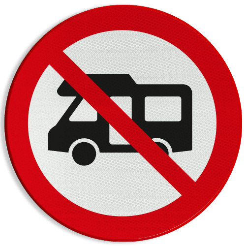 Verbodsbord - Campers verboden