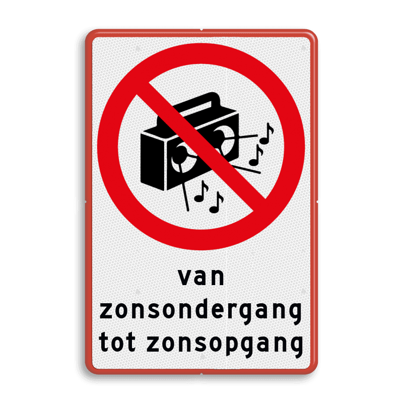Verbodsbord - Harde muziek verboden