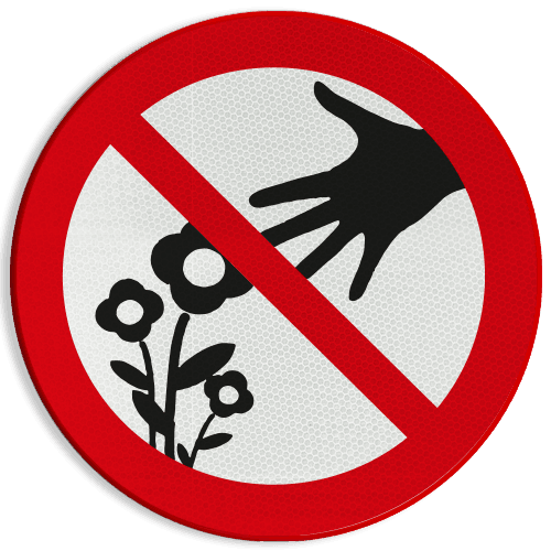 Verbodsbord - Bloemen plukken verboden