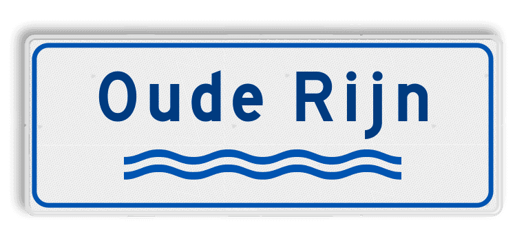 Verkeersbord Rivieren naam - wit/blauw
