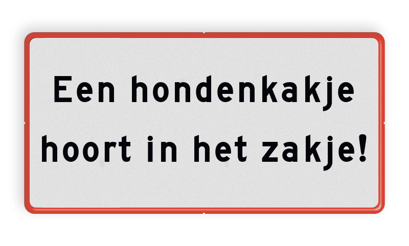 Onderbord met rode rand en zwarte tekst - VRIJ INVOERBAAR