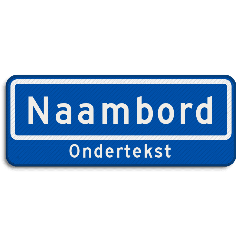 Straatnaambord 08 karakters 500x200 mm + ondertekst NEN 1772