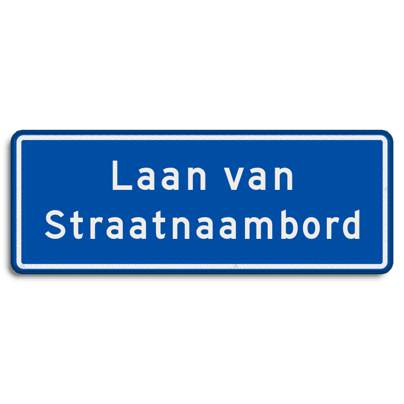 Straatnaambord 28 karakters 800x300 mm 2 regelig NEN 1772