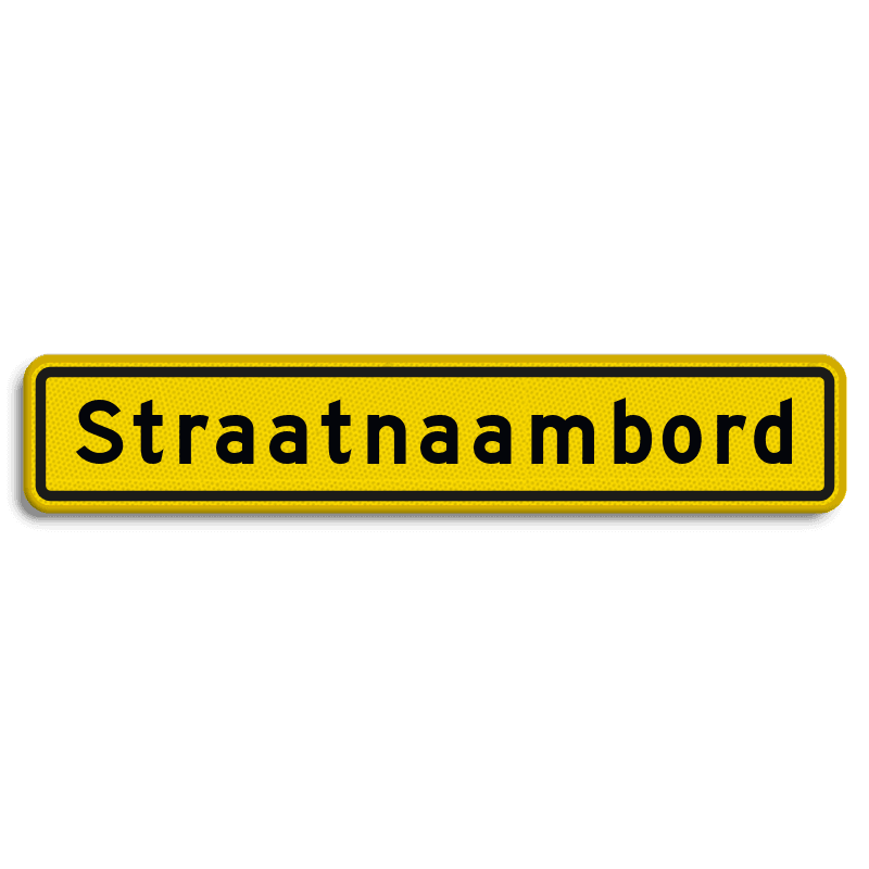 Straatnaambord geel 14 karakters 800x150mm